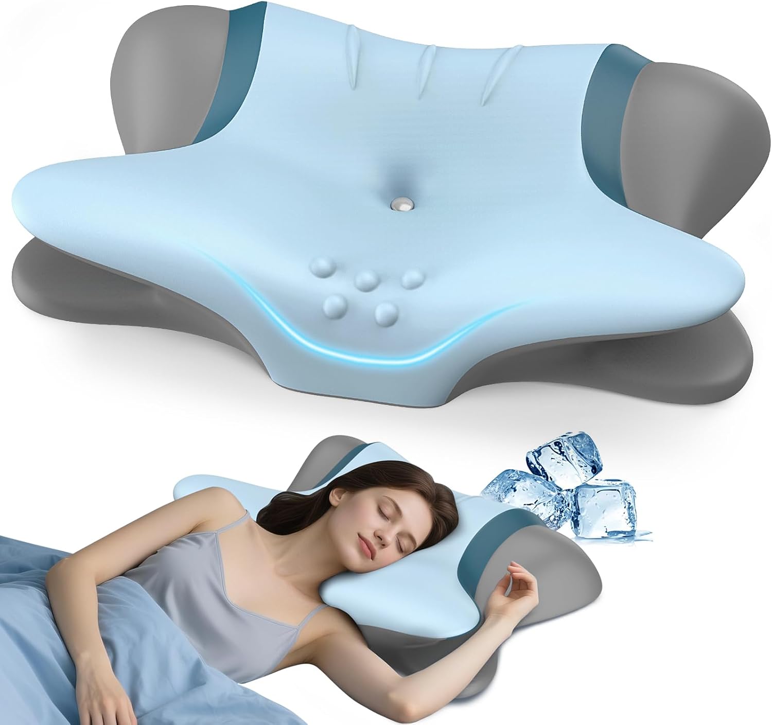 Cervical Pillow for Neck Pain Relief, Ergonomic Contour Memory Foam Pillow
